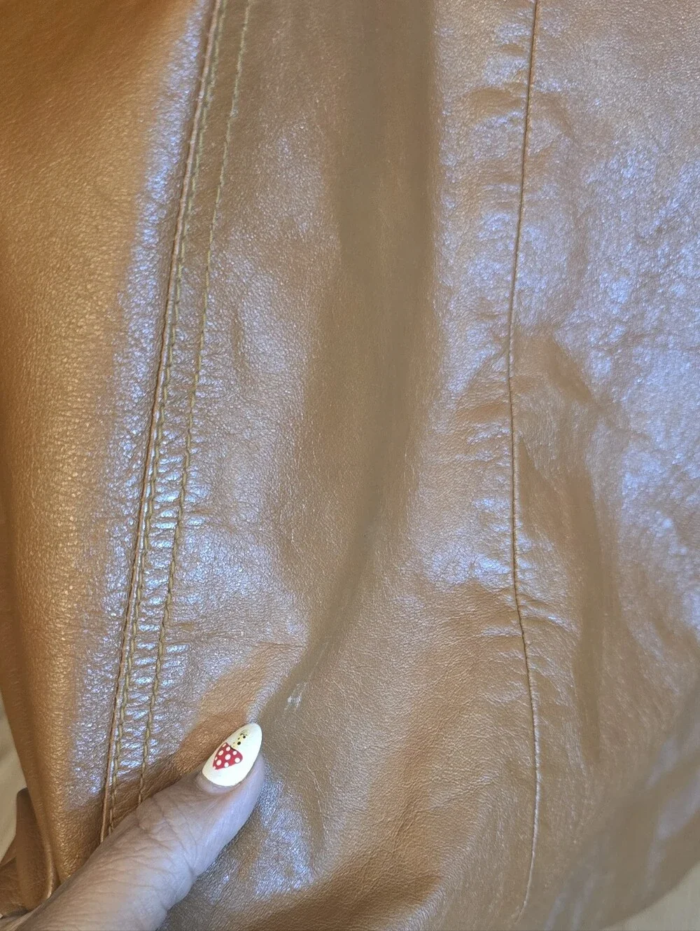 Puritan Unisex 70s Brown Leather Button Front Jacket Sz L (40)